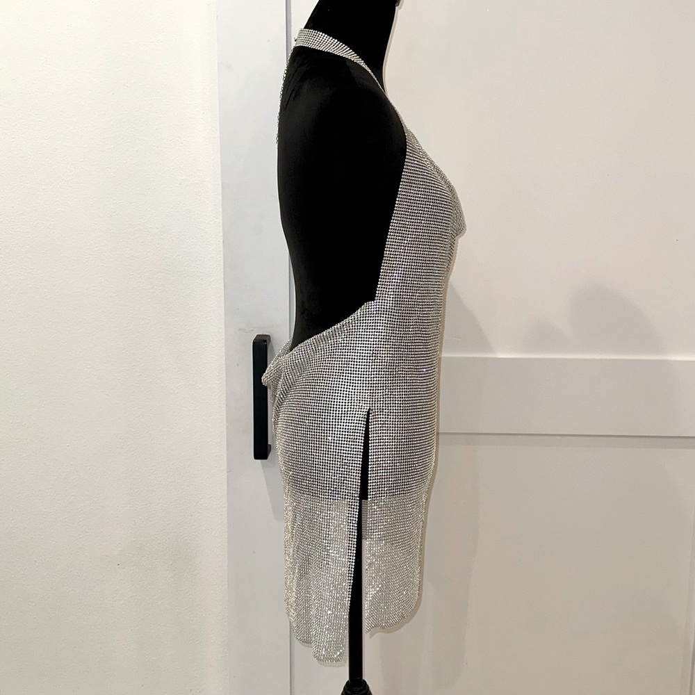 Rhinestone Mesh Mini Dress - Picture 5 of 11